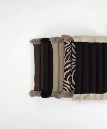 Garden Glory cushion with fringes - Brown, brown fringe, 38x120 cm - Garden Glory