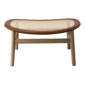 Dandy footstool - Oak-natural-Tärnsjö leather cognac - Gärsnäs