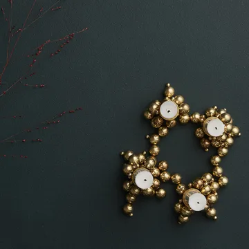 Molekyl candlestick 4 - Brass - Gejst