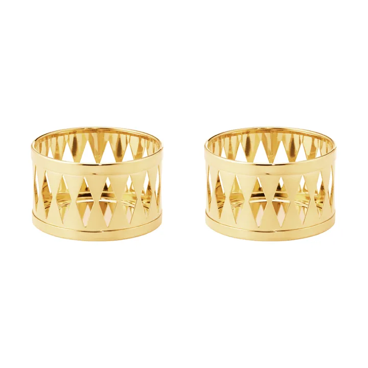 2026 tealight holder - Gold, 2-pack - Georg Jensen