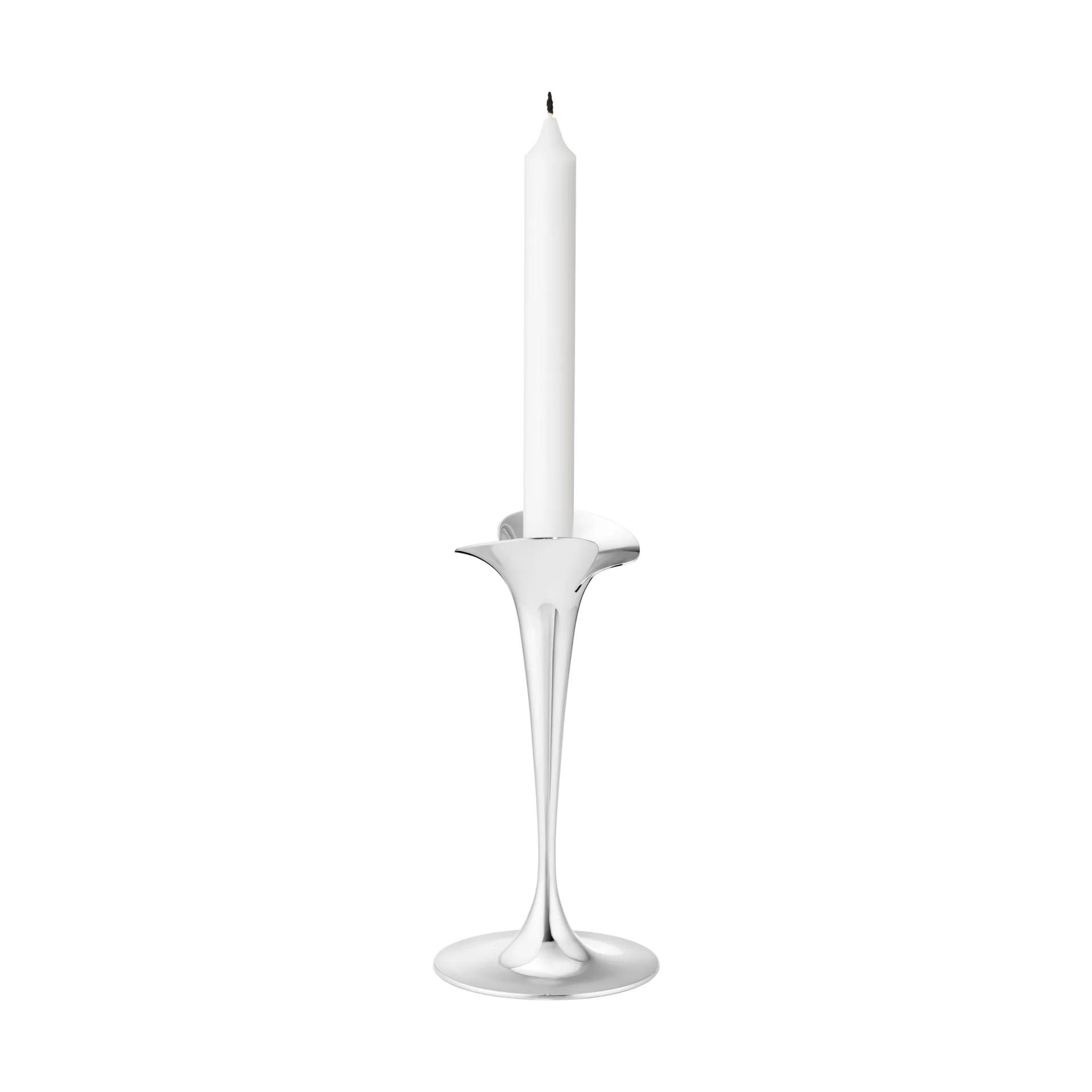 Bloom candlesticks for taper candles, Stainless steel, small, 2-pack Georg Jensen
