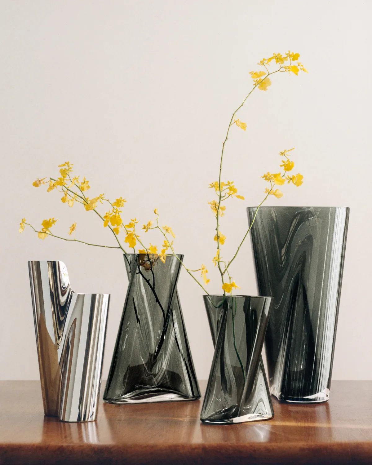 Lituus vase, Stainless steel, small Georg Jensen