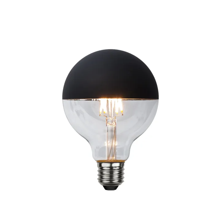 Glob LED light bulb - Clear, black top, e27, 2,8w e27, 4w - Globen Lighting