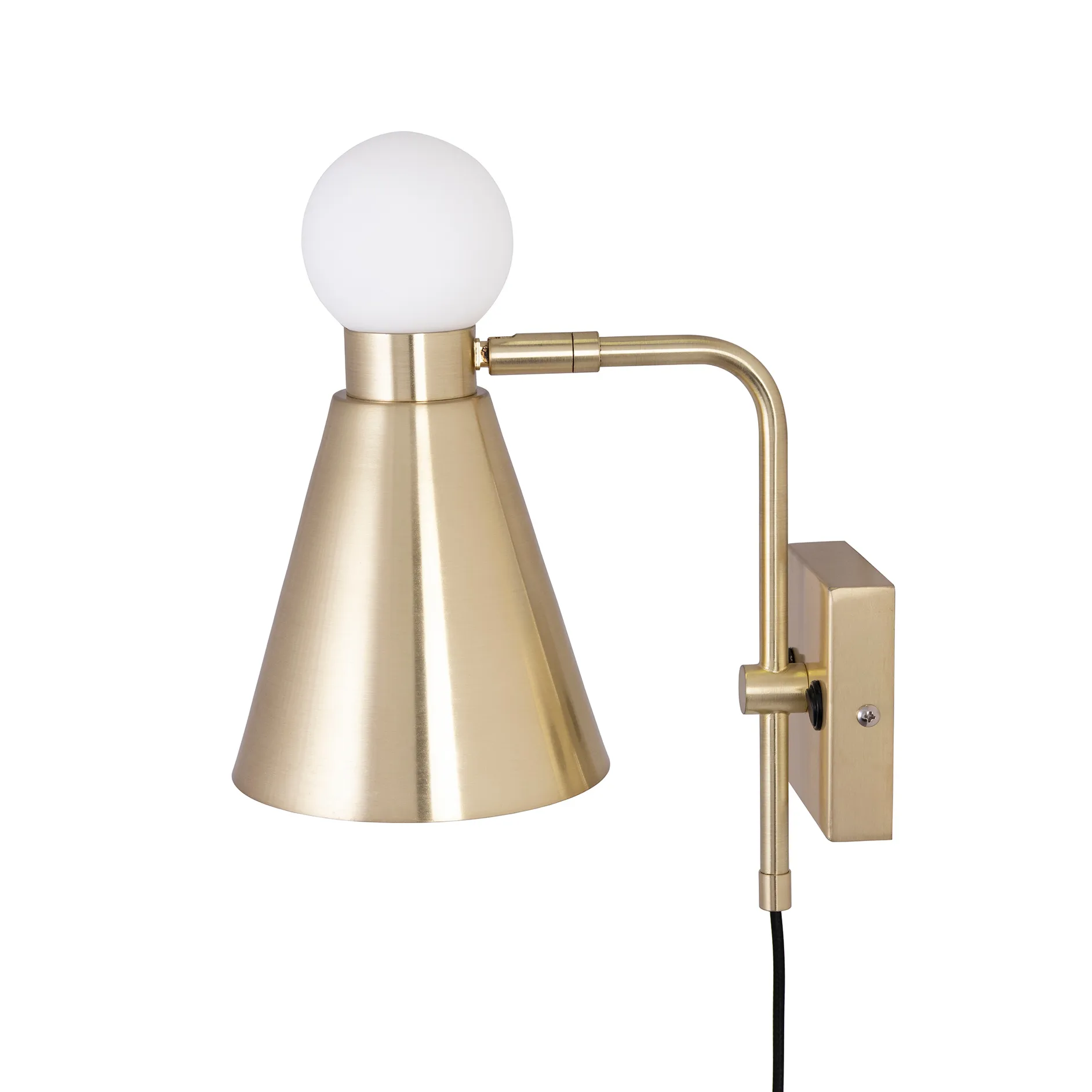 Ludo wall lamp, brushed brass Globen Lighting