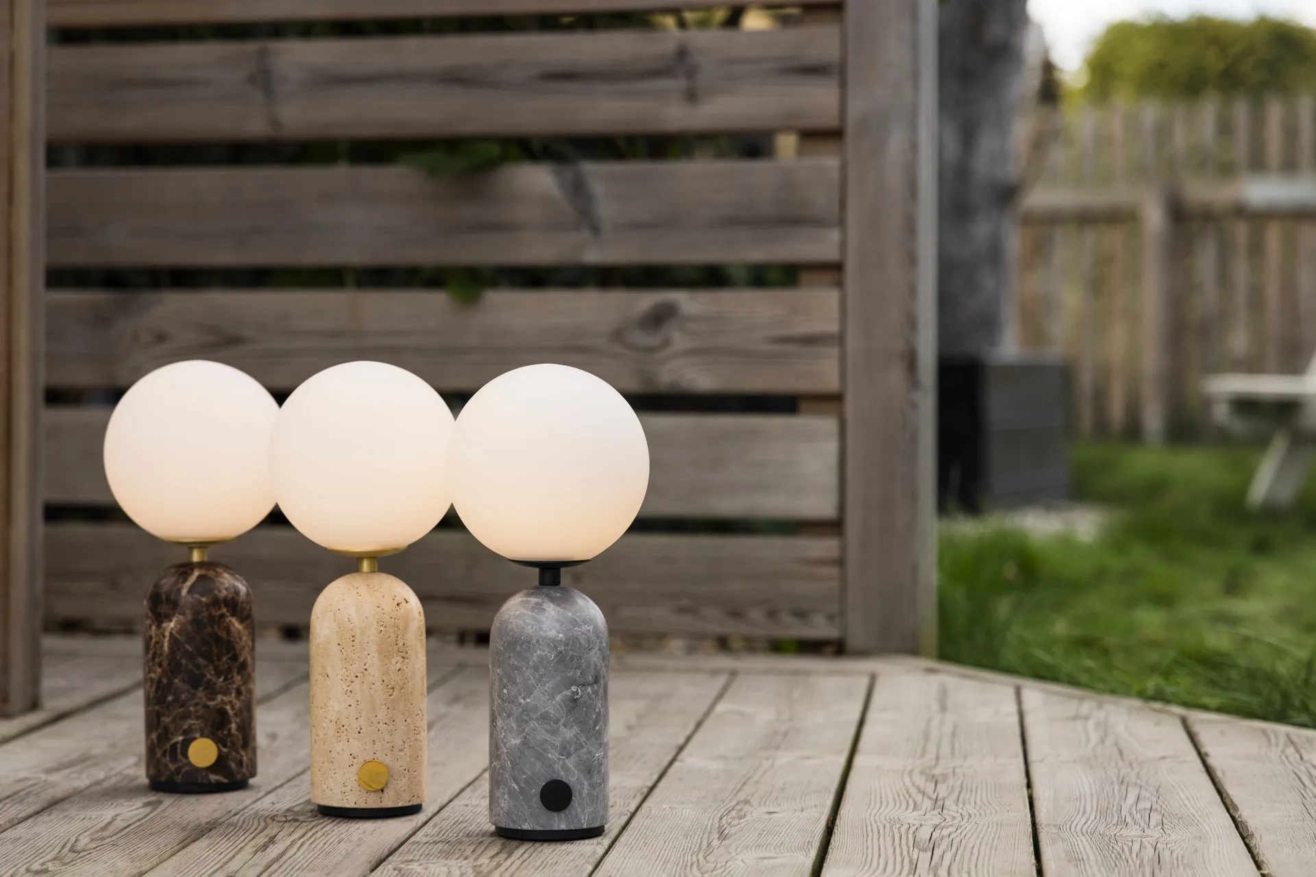 Torrano portable table lamp, Gray marble Globen Lighting