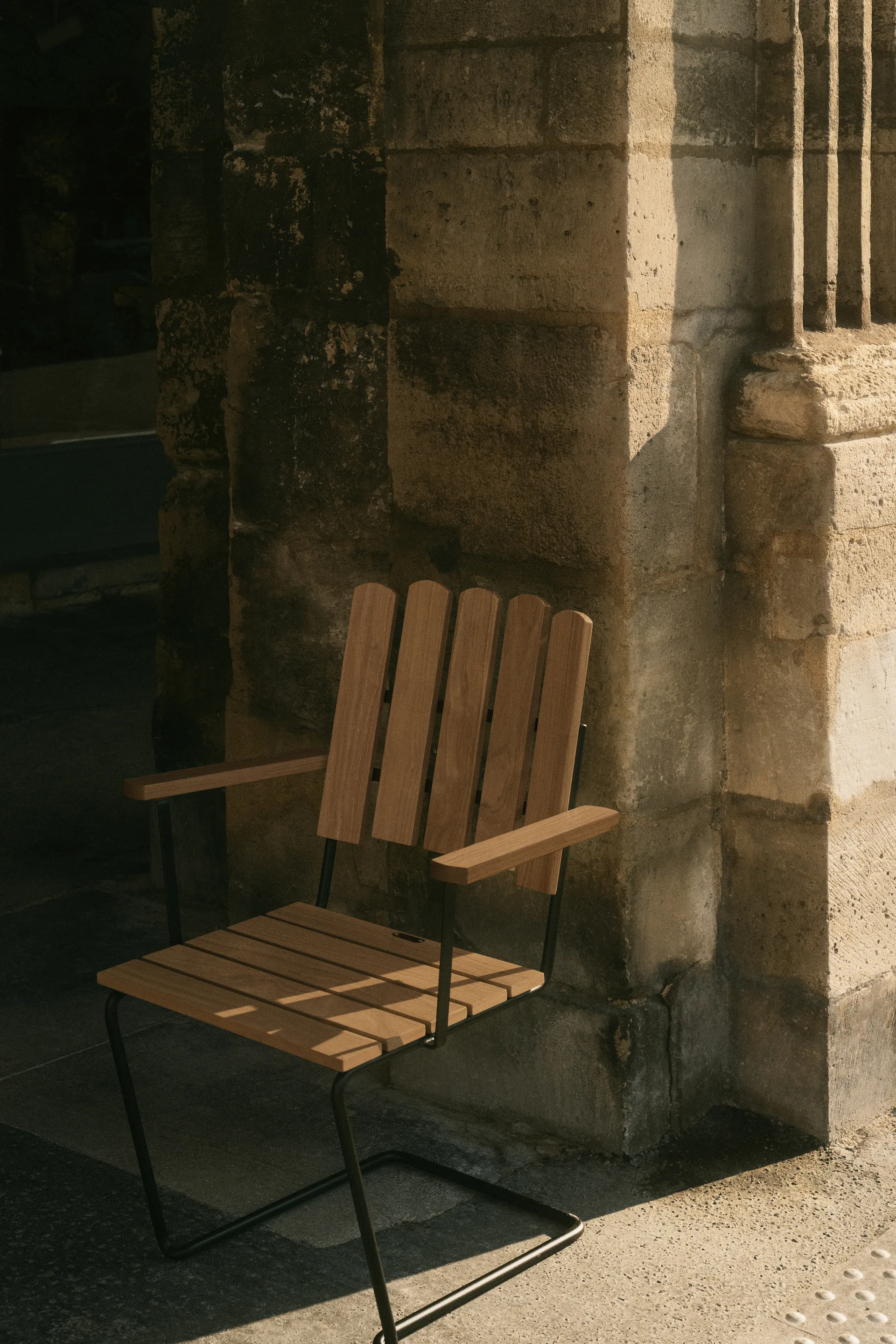 A2 armchair, Oiled pine-green Grythyttan Stålmöbler