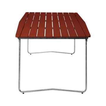 B31 dining table - 170x92 cm, Dark red lacquered oak-galvanised steel - Grythyttan Stålmöbler
