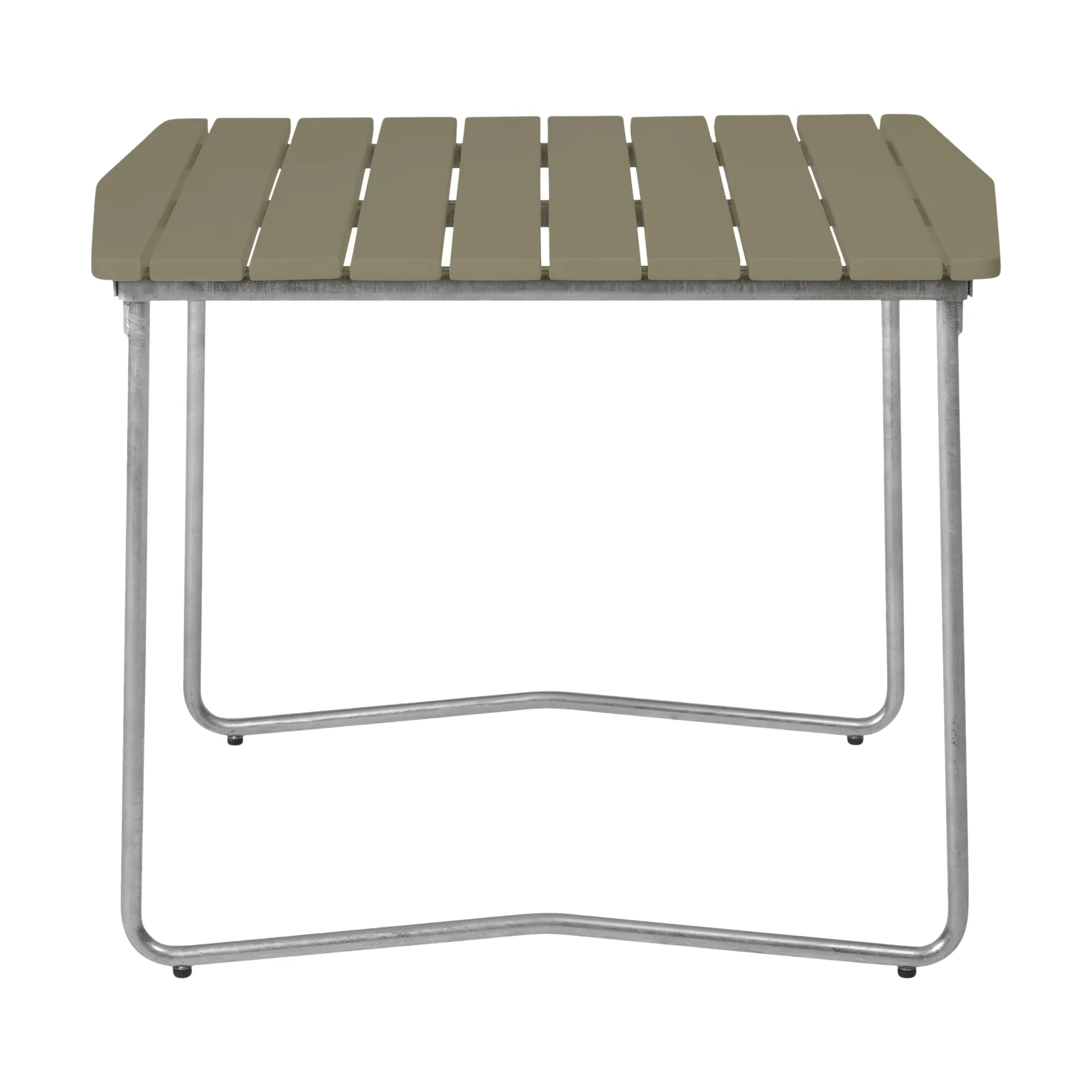B31 dining table, Light green oak-hot galvanized Grythyttan Stålmöbler