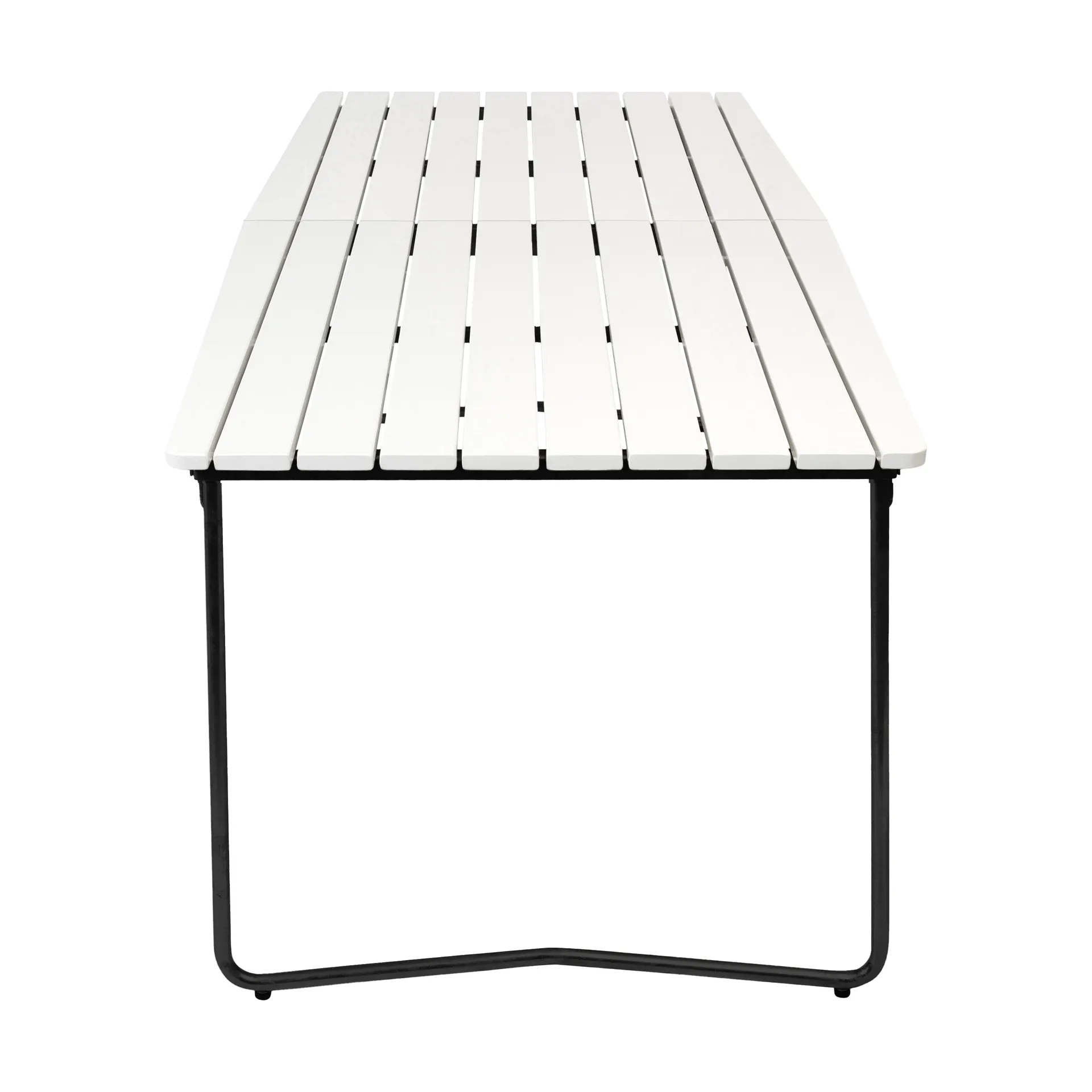 B31 dining table, White lacquered oak-black Grythyttan Stålmöbler