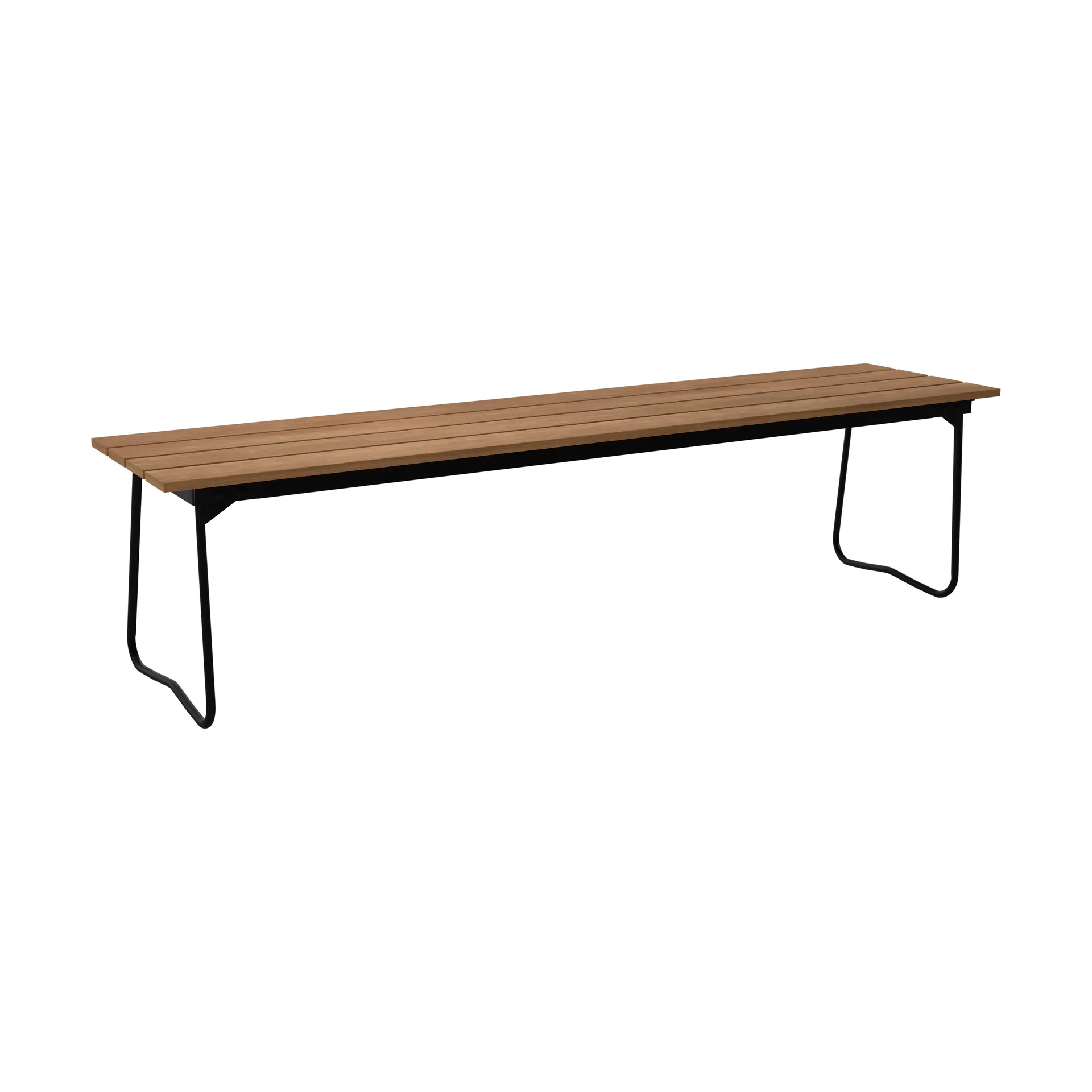 Bänk 9 bench, Teak-black steel frame Grythyttan Stålmöbler
