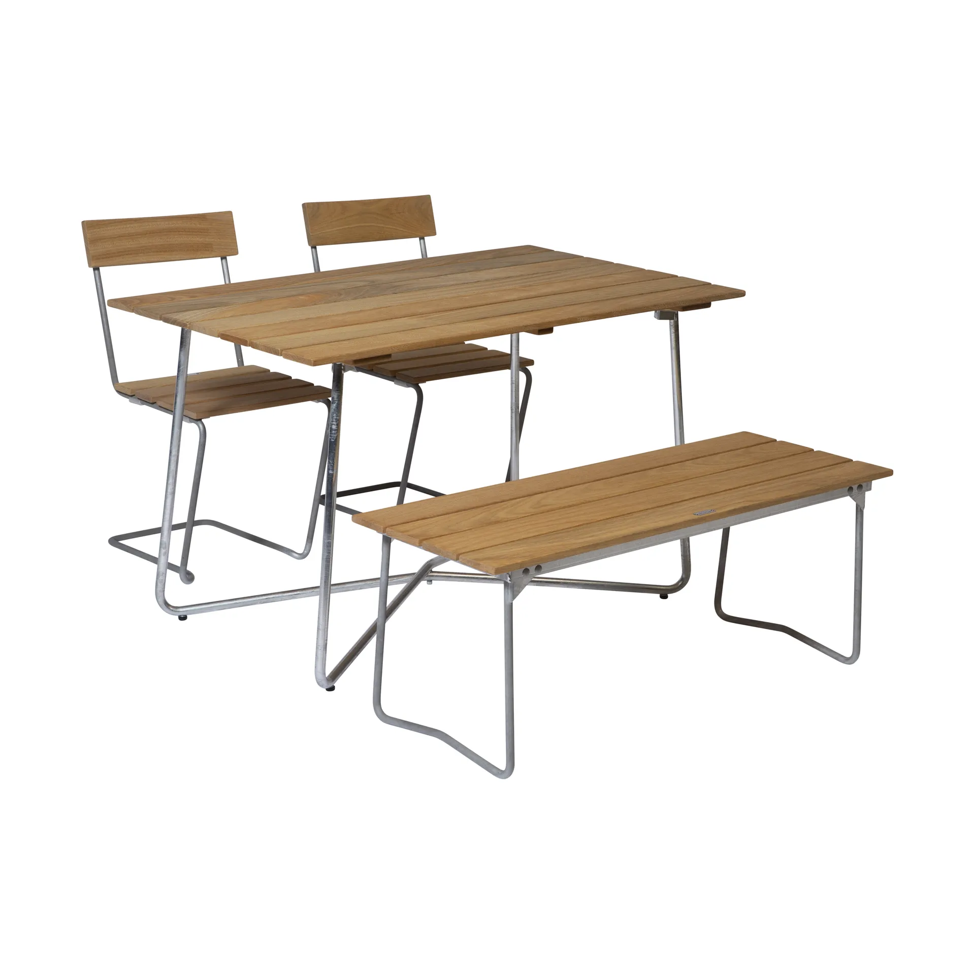 Grythyttan dining set B25A + 2 pcs Chair 1 + Bench 8 oiled oak Grythyttan Stålmöbler