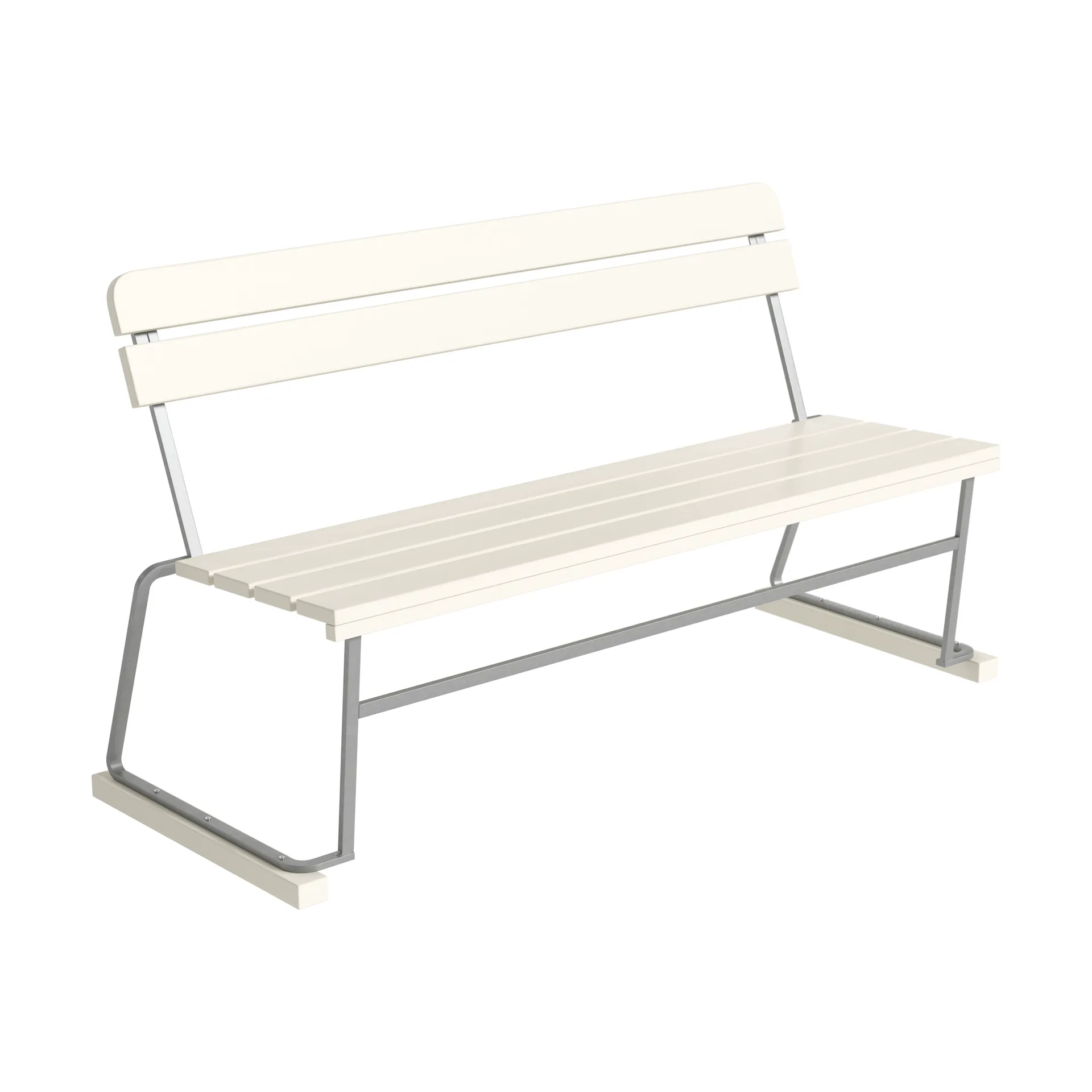 Sofa 3, White lacquered oak–hot-dip galvanized frame Grythyttan Stålmöbler