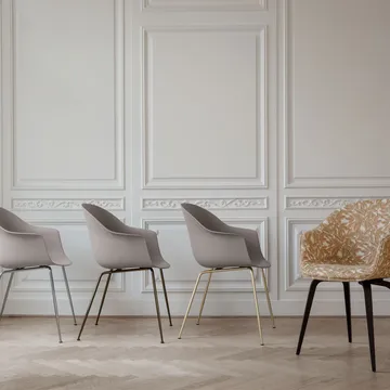 Bat Chair - Alabaster white, black steel legs - GUBI