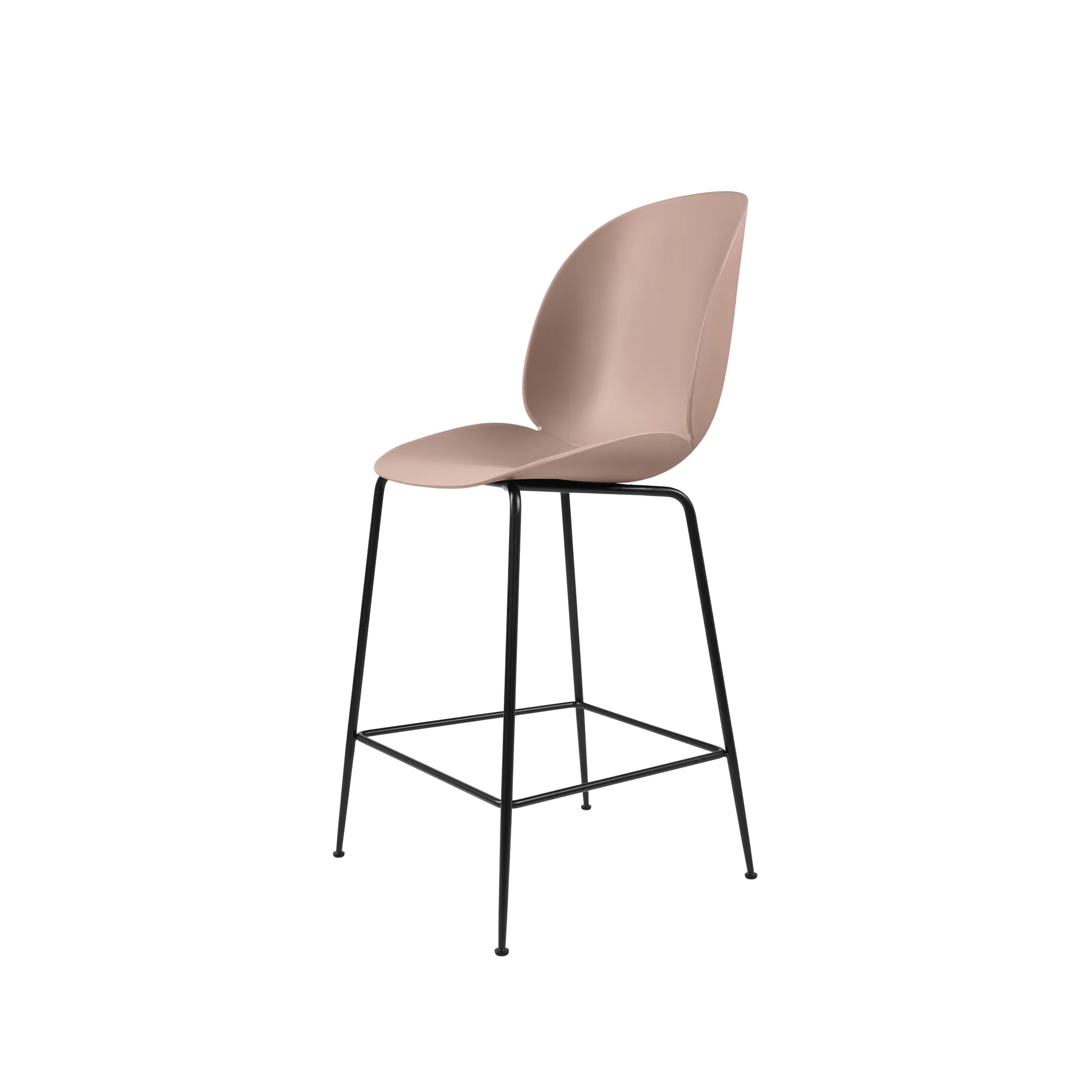 Beetle barstool low, Sweet pink, black steel legs GUBI