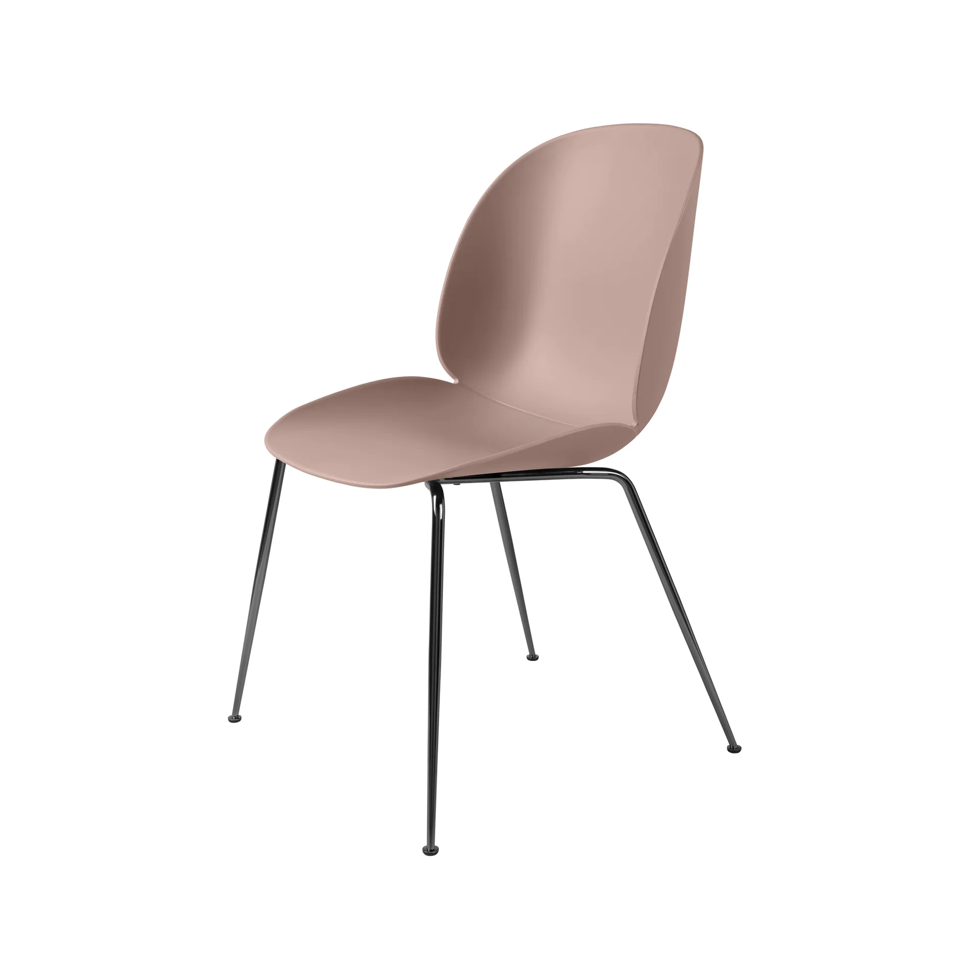 Beetle chair, Sweet pink, black chromed steel legs GUBI