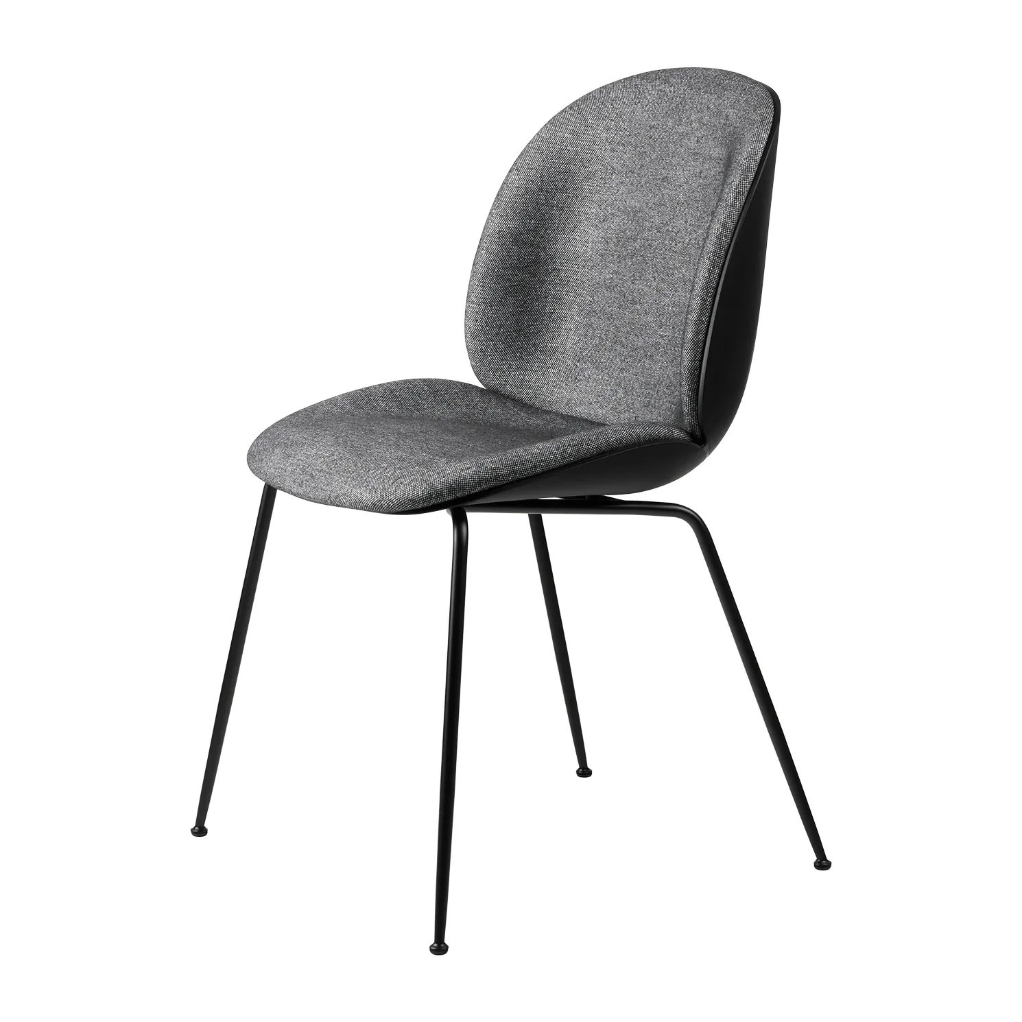 Beetle chair upholstered front/ black legs, Plain 0023-black GUBI