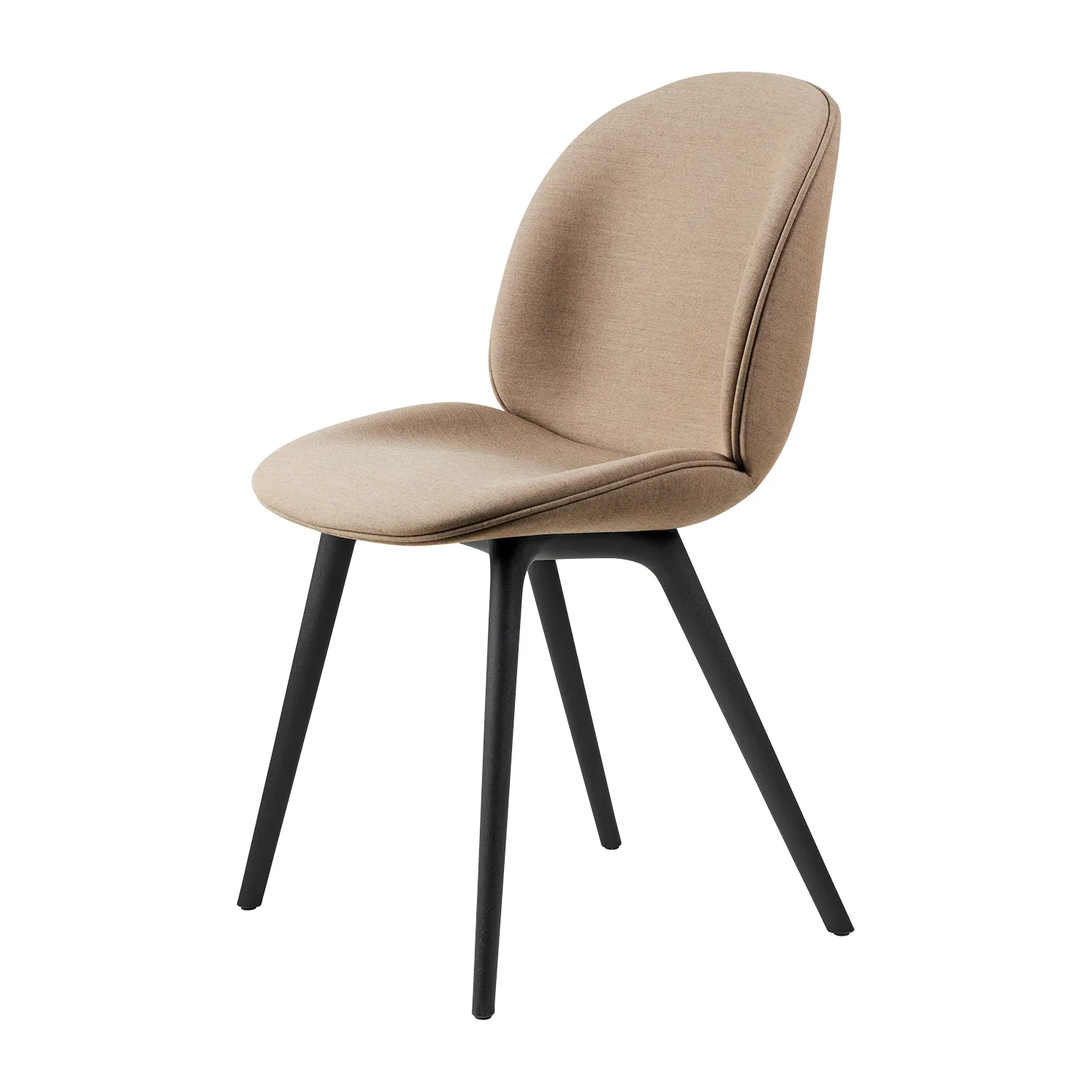 Beetle dining chair - fully upholstered-plastic base, Remix 3 nr.233-black GUBI
