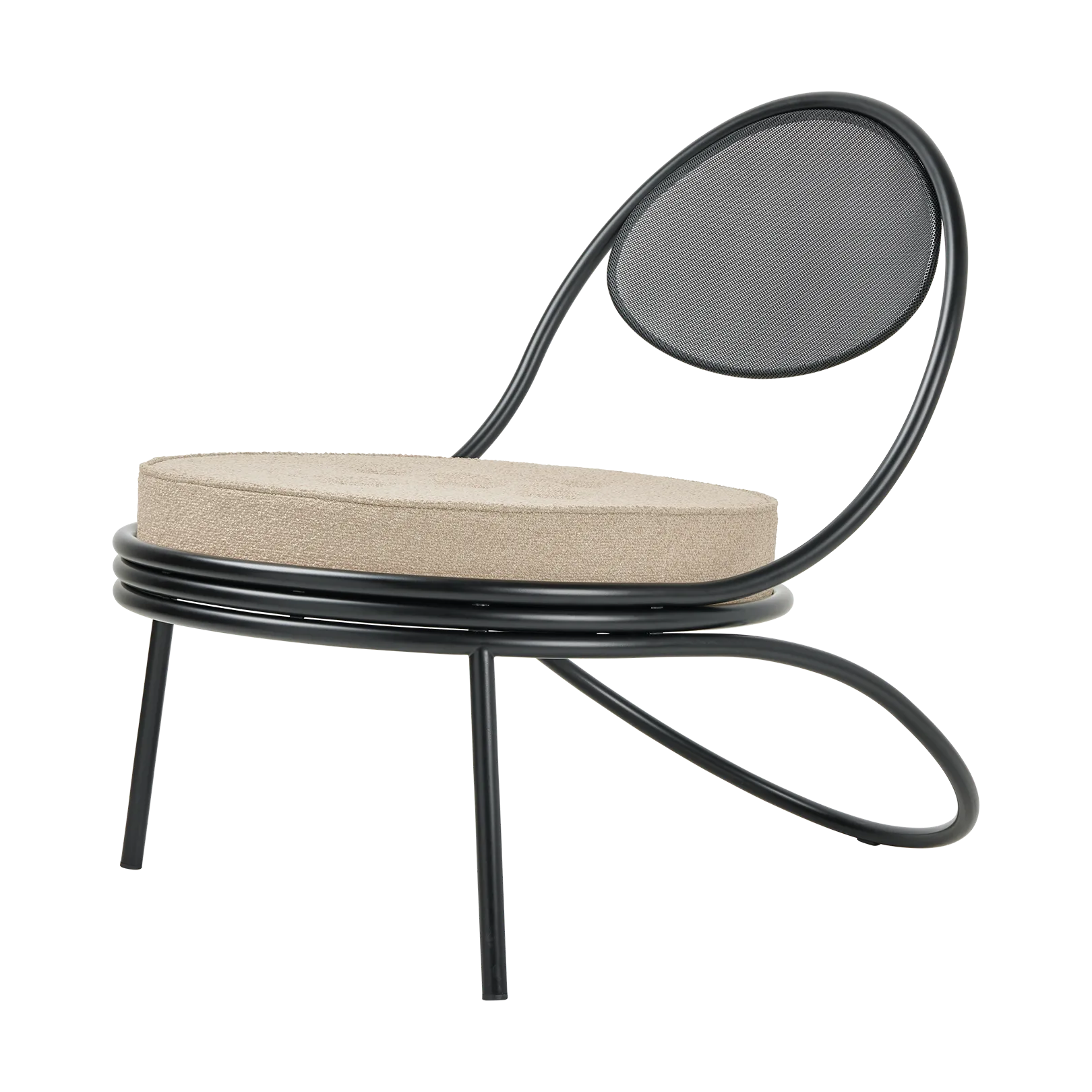 Copacabana Outdoor Lounge Chair upholstered seat, Lorkey limonta 41-black legs GUBI