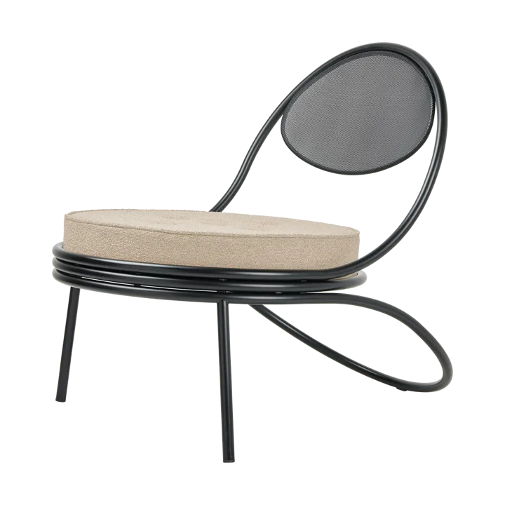 Copacabana Outdoor Lounge Chair upholstered seat - Lorkey limonta 41-black legs - GUBI