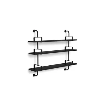 Demon wall shelf 3 levels - Black stained ash, 155 cm - GUBI
