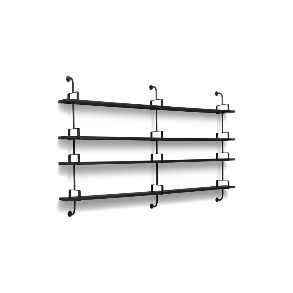 Demon wall shelf 4 levels, Black stained ash, 215 cm GUBI