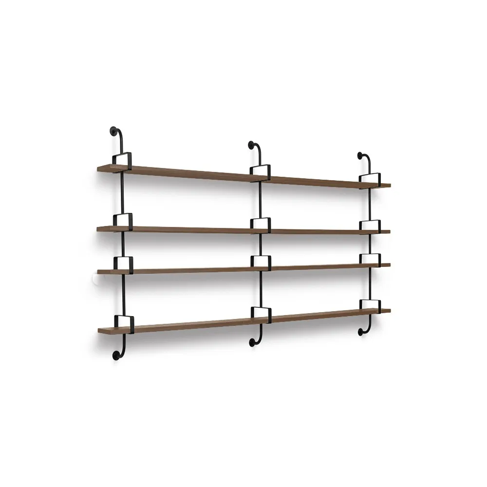Demon wall shelf 4 levels, Walnut, 215 cm GUBI