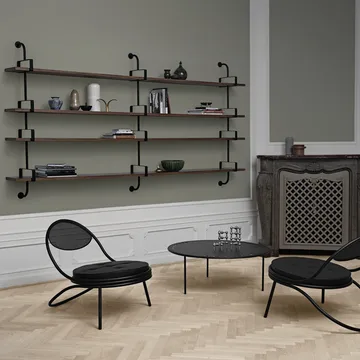 Demon wall shelf 5 plan - Black stained ash, 95 cm - GUBI