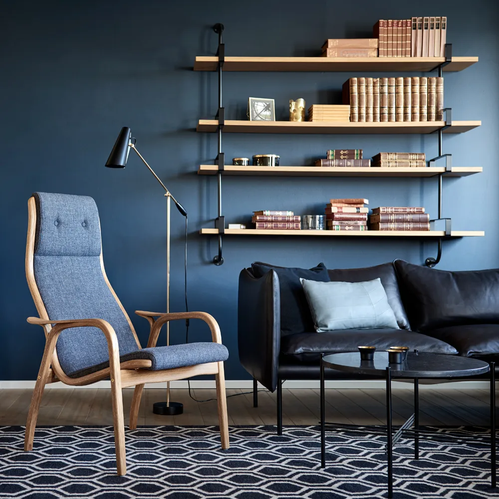 Demon wall shelf 5 plan, Black stained ash, 95 cm GUBI
