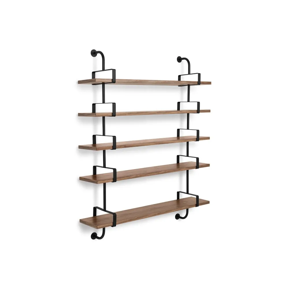 Demon wall shelf 5 plan, Walnut, 155 cm GUBI