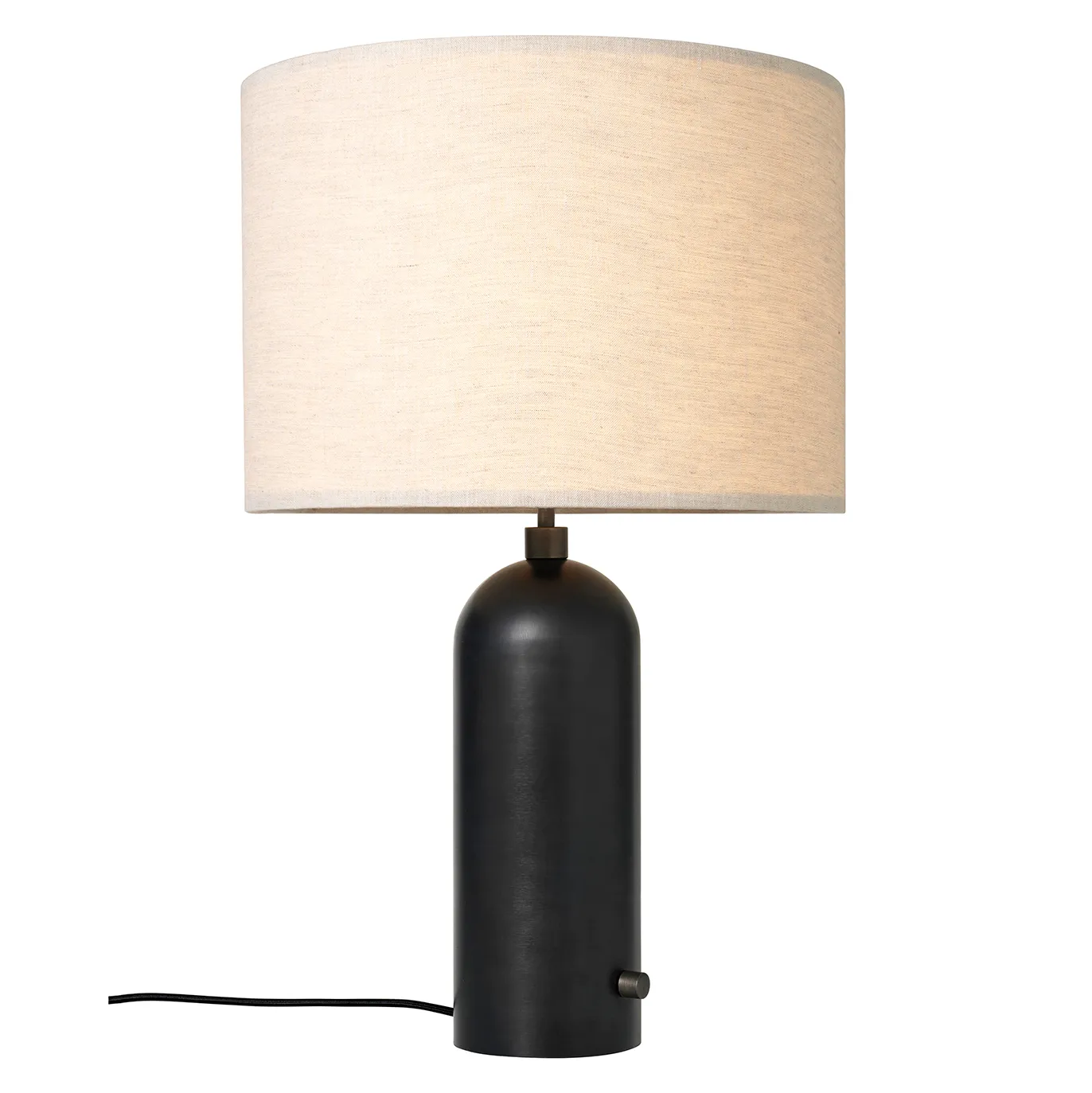 Gravity L table lamp, black-canvas GUBI