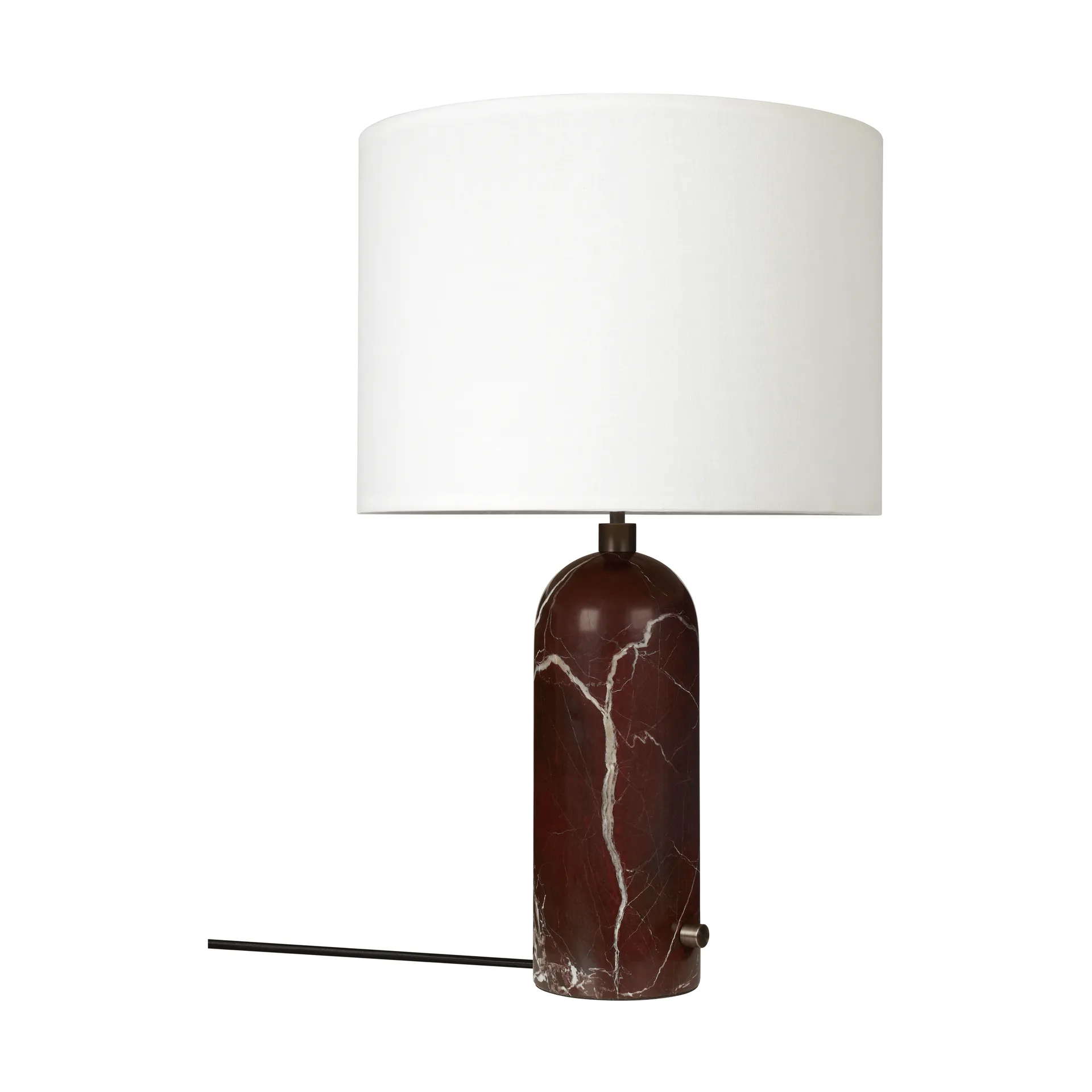 Gravity L table lamp, Maroon marble-white GUBI