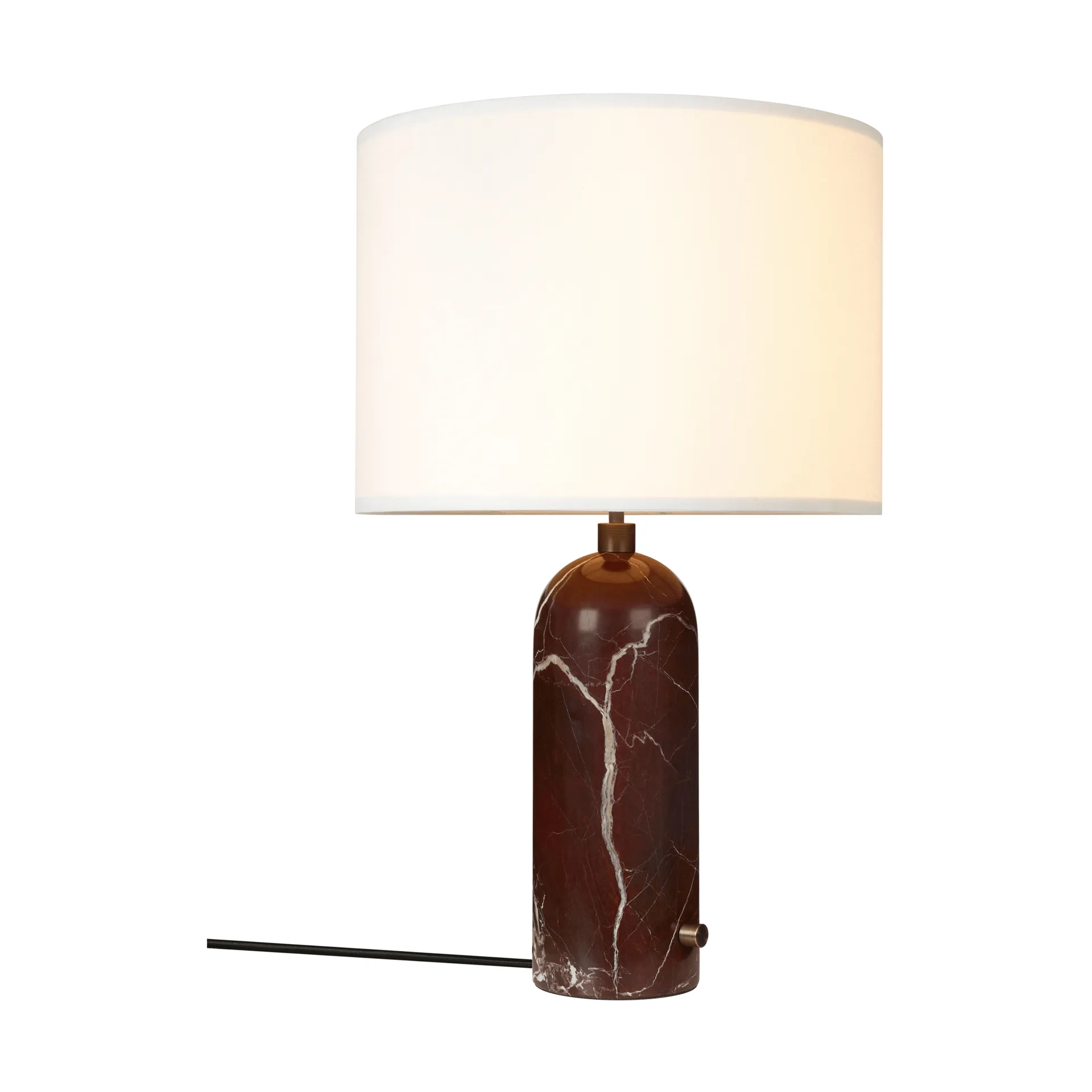 Gravity L table lamp, Maroon marble-white GUBI