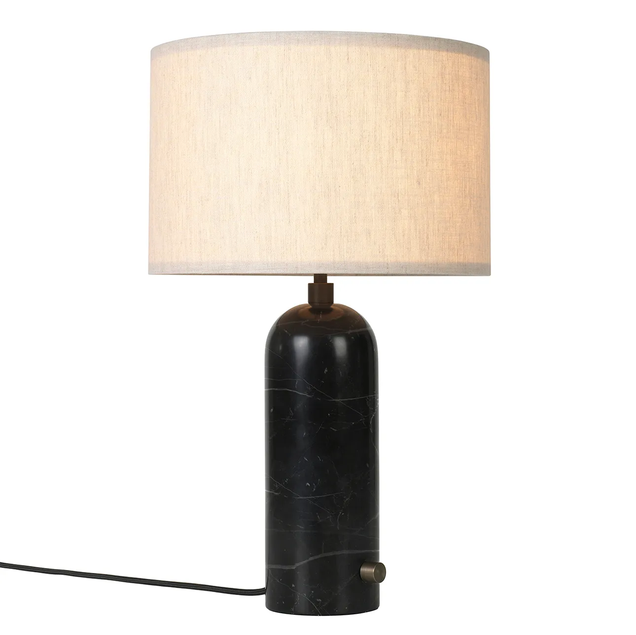 Gravity S table lamp, black marble-canvas GUBI