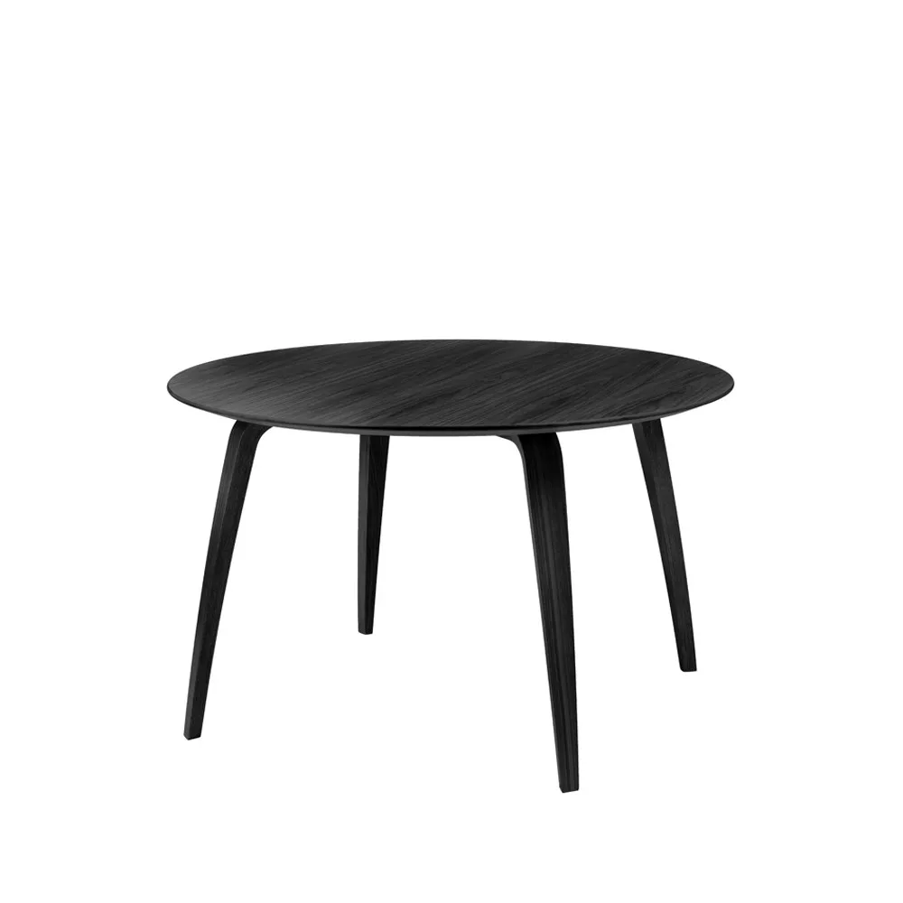 Gubi round dining table, Black stained ash GUBI