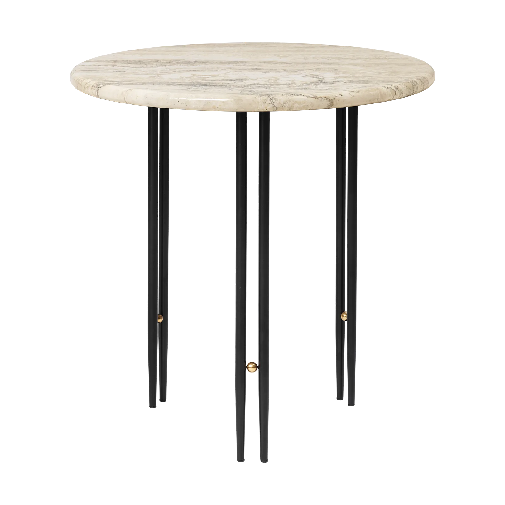 IOI coffee table Ø50 cm, Black-brass-rippled beige GUBI