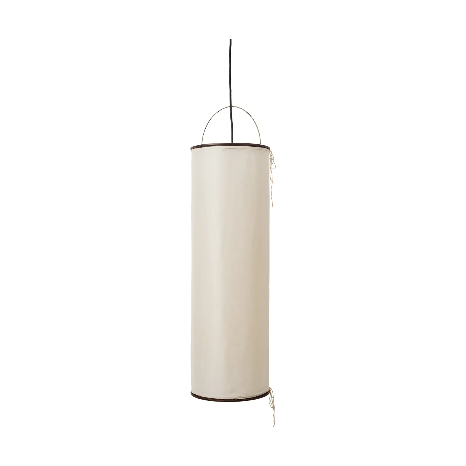 Silk Lantern pendant lamp, Natural white silk-semi matt black GUBI