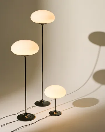 Stemlite Table lamp - Pebble grey-opal glass, 42 cm - GUBI