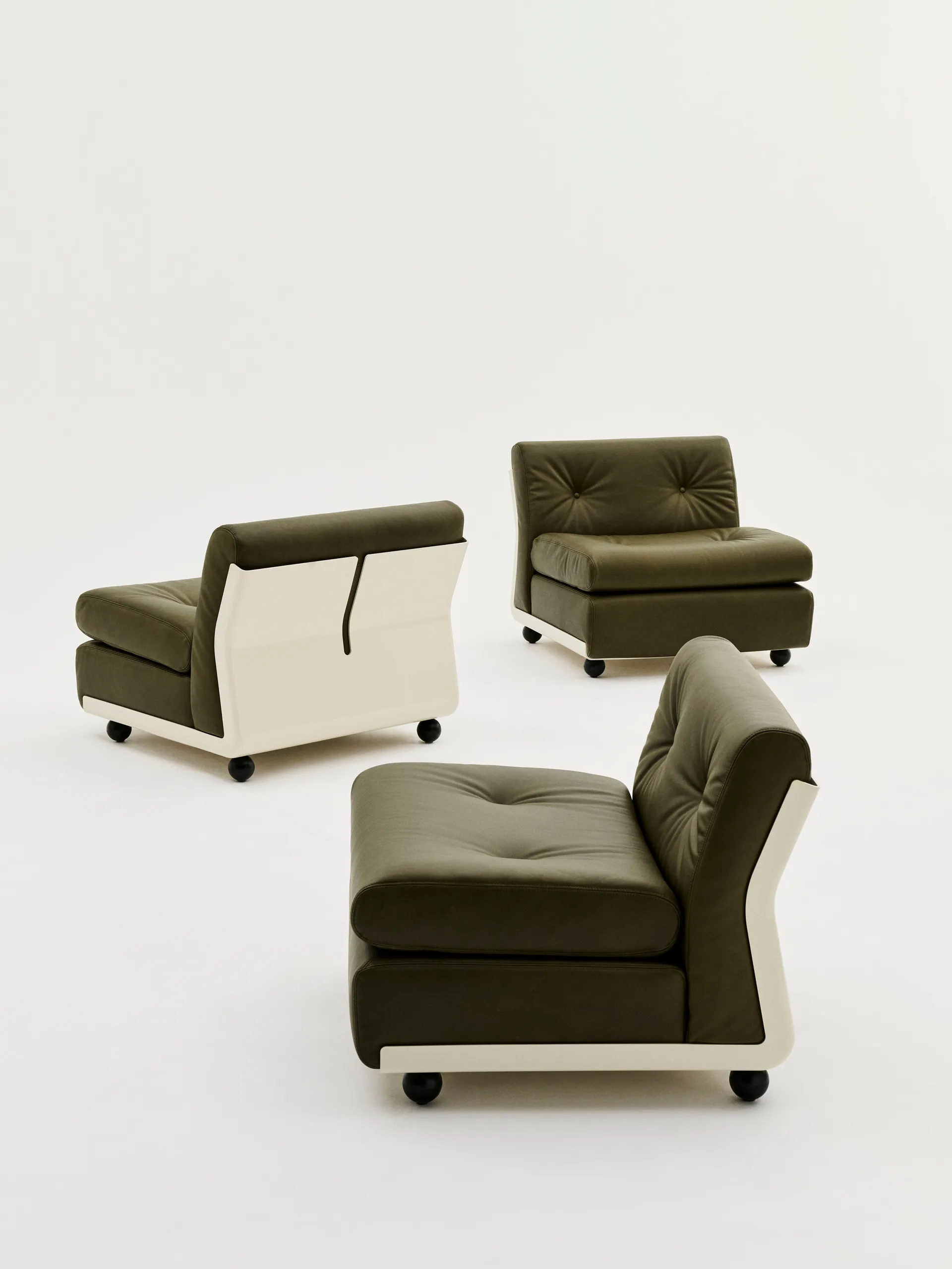 Amanta sofa module, Cream beige-sense forest, 1-seat/armchair HAY