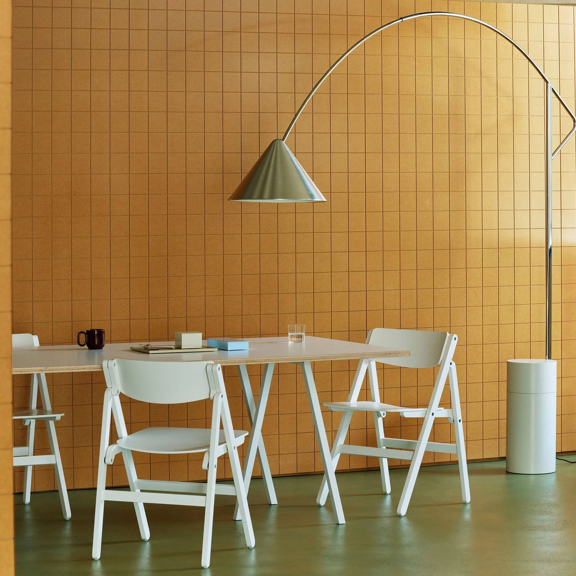Backflip Chair chair, Cream white lacquered beech HAY