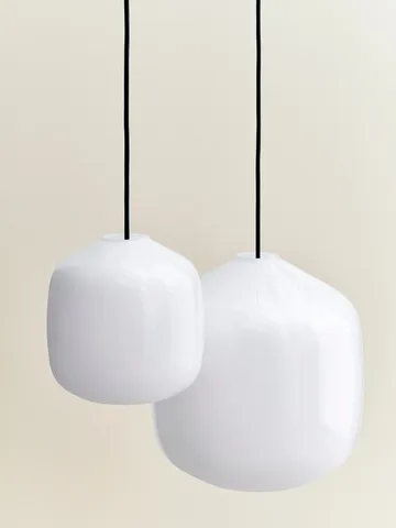Buoy pendant lamp Ø20 cm - Opal glass-anthracite blue - HAY