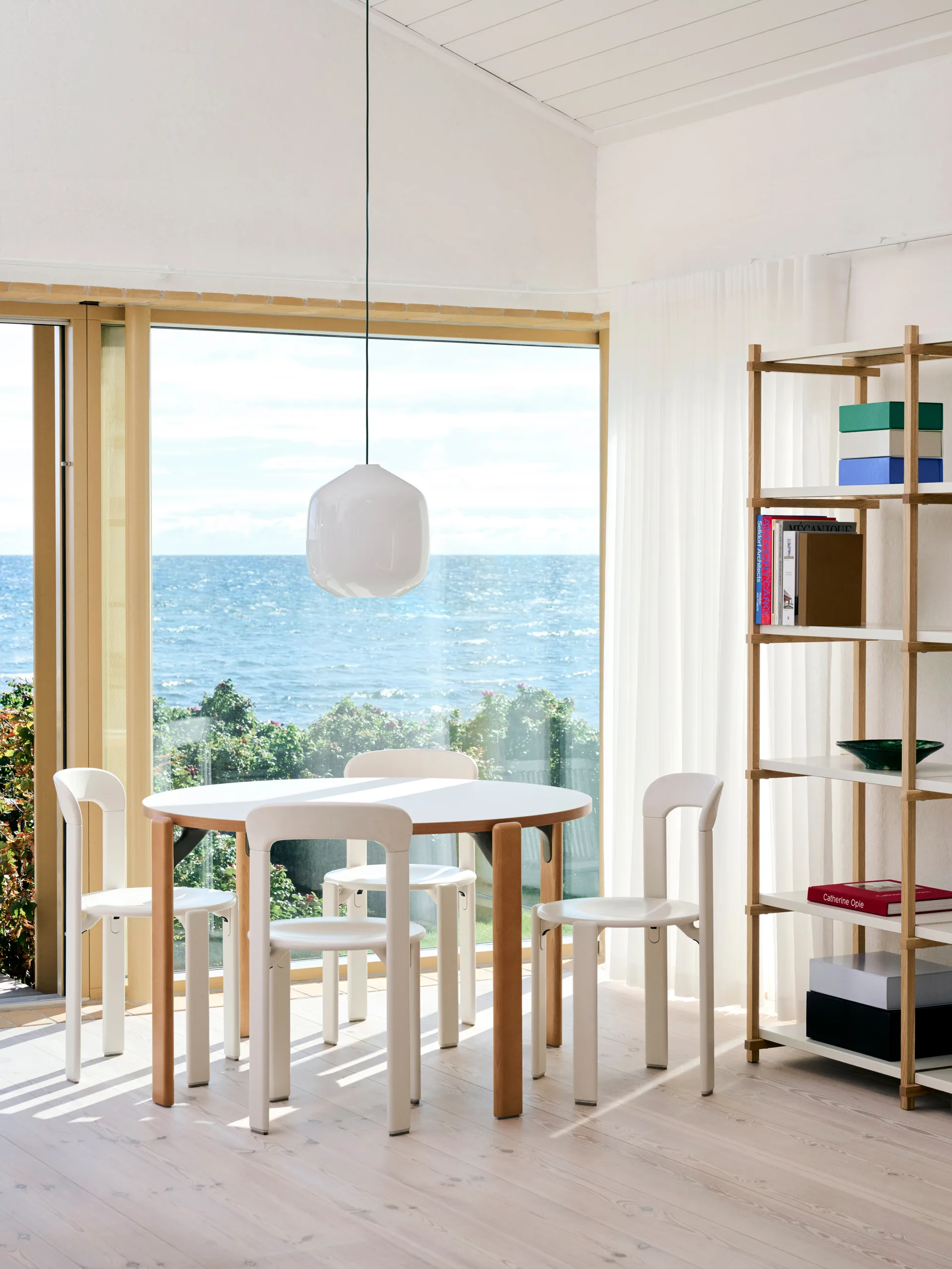 Buoy pendant lamp Ø30 cm, Opal glass-beton grey HAY