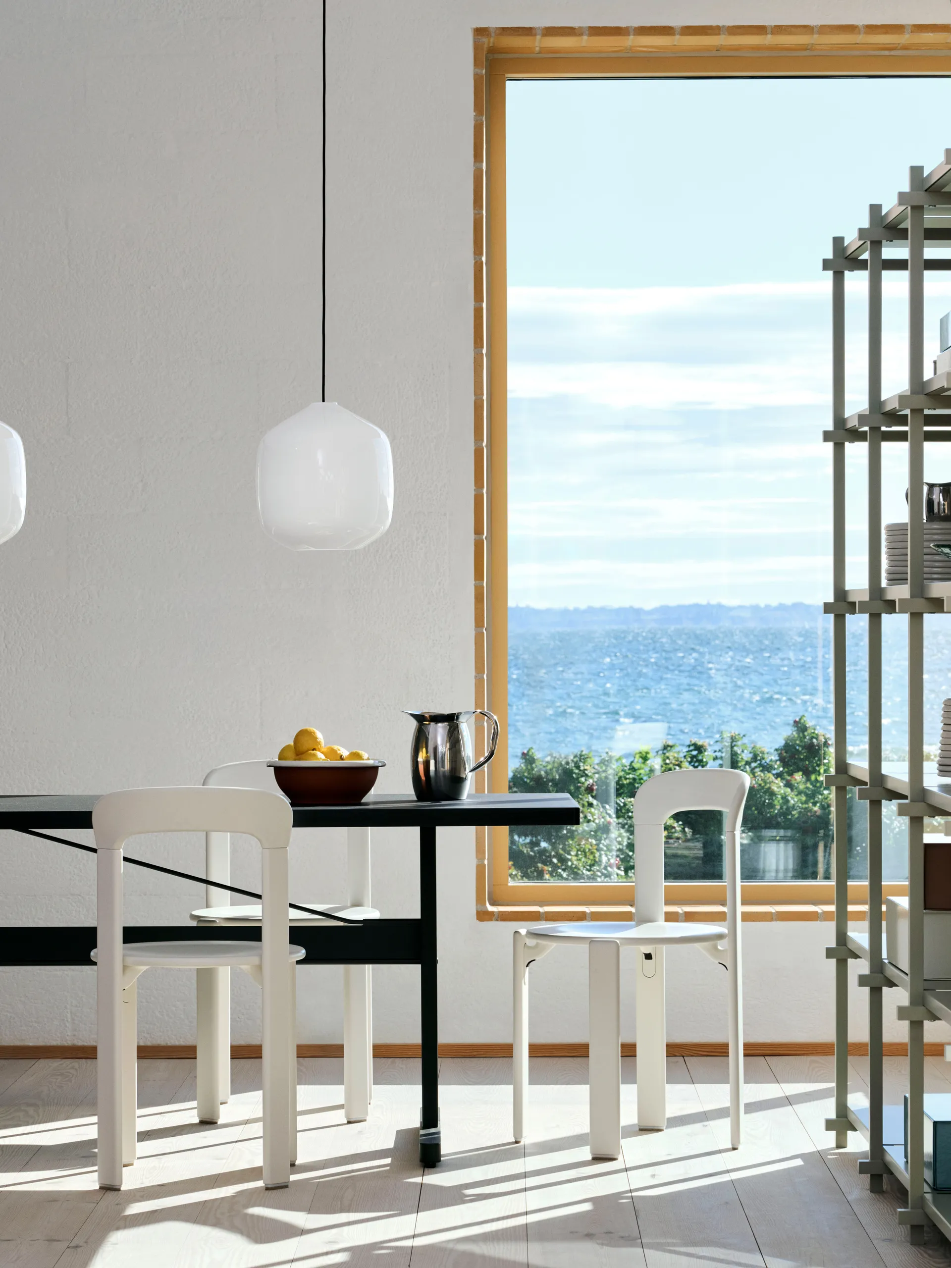 Buoy pendant lamp Ø30 cm, Opal glass-rusty red HAY