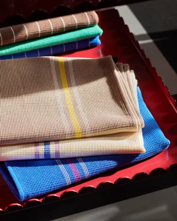 Canteen cotton kitchen towel 52x80 cm - Cream/blue - HAY