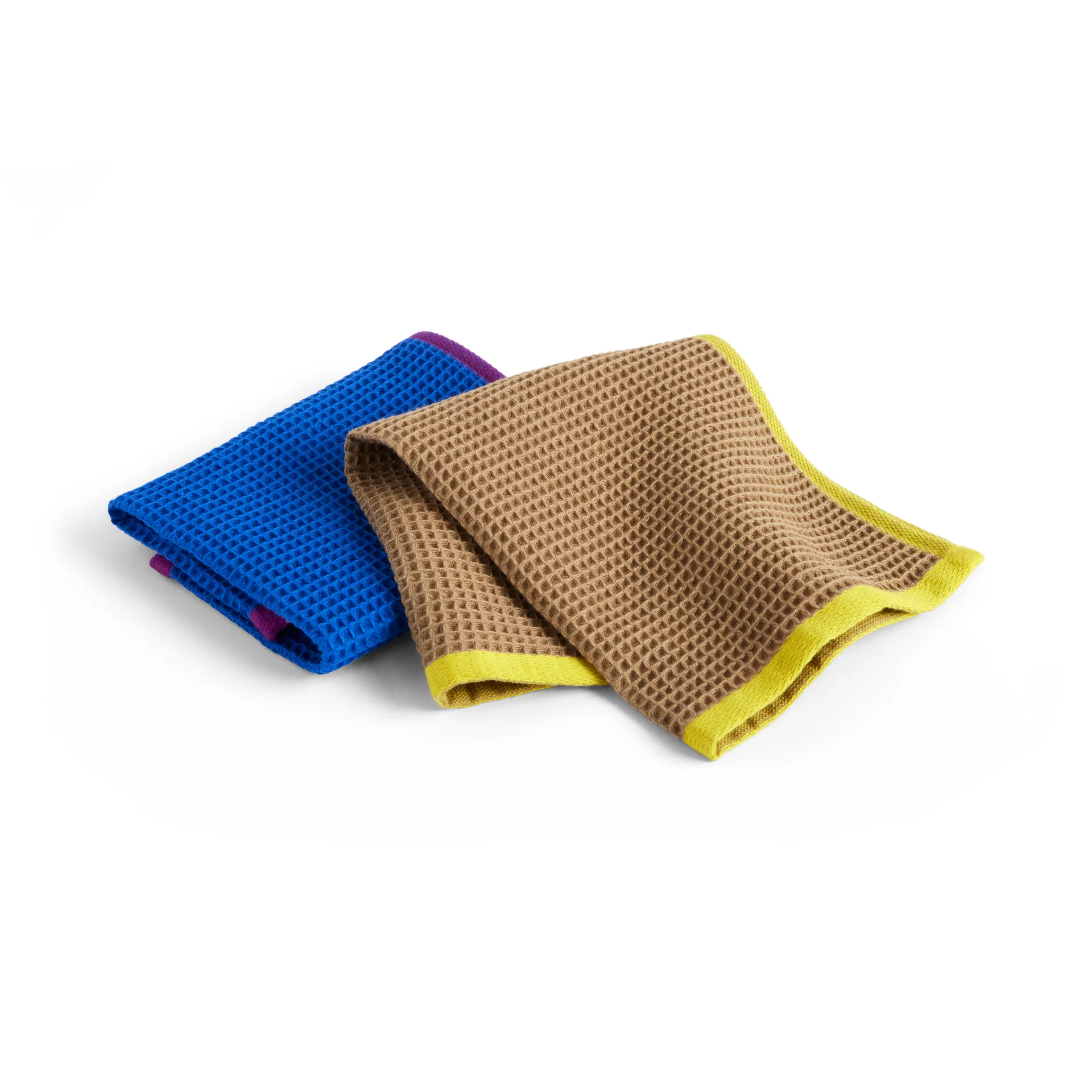 Canteen dishcloths 31x31 cm 2-pack, Blue/fuchsia-Beige/yellow HAY