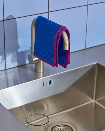Canteen dishcloths 31x31 cm 2-pack - Blue/fuchsia-Beige/yellow - HAY
