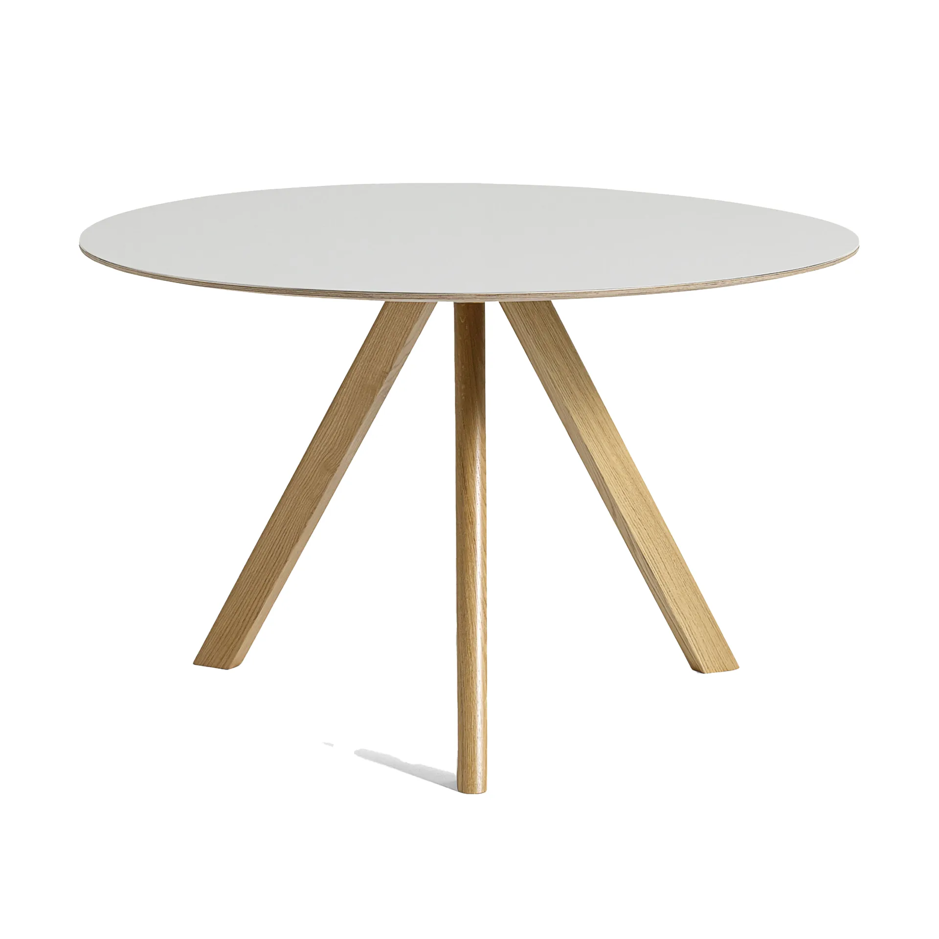CPH20 2.0 dining table Ø120 cm, Off white linoleum-lacq. oak HAY