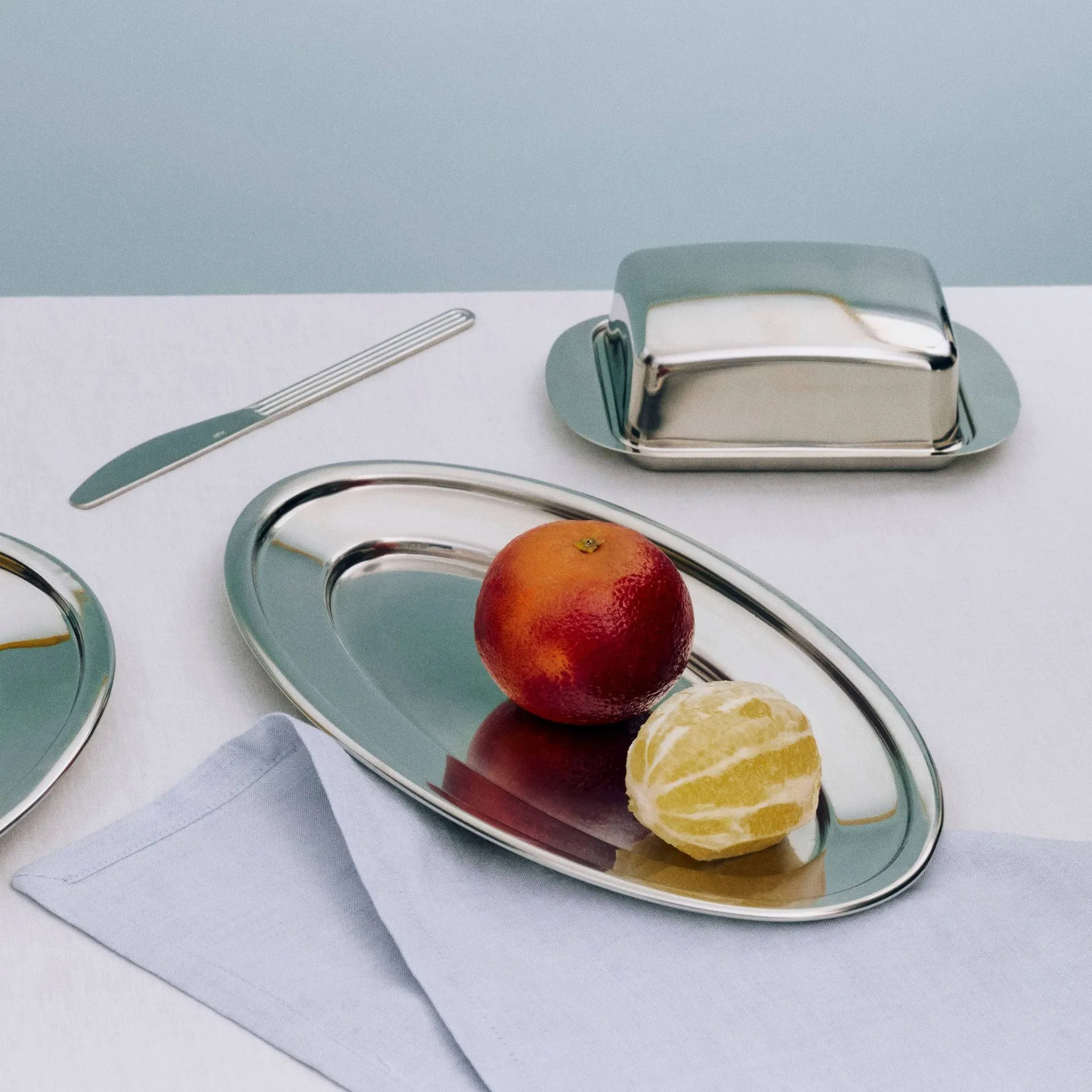 Essential Steel butter dish, Stainless steel, 10x17 cm HAY