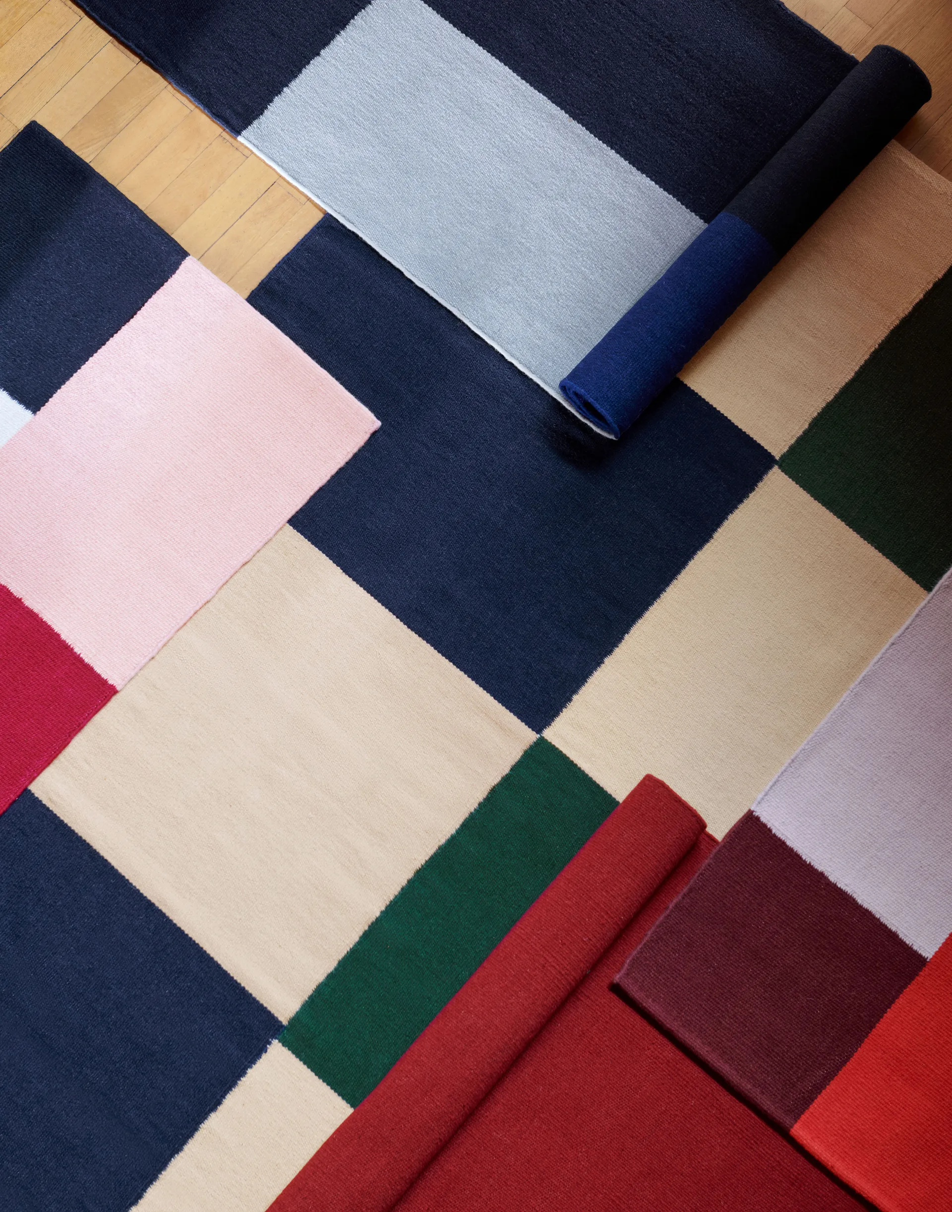 Ethan Cook Flat Works rug 170x240 cm, Peach green check HAY