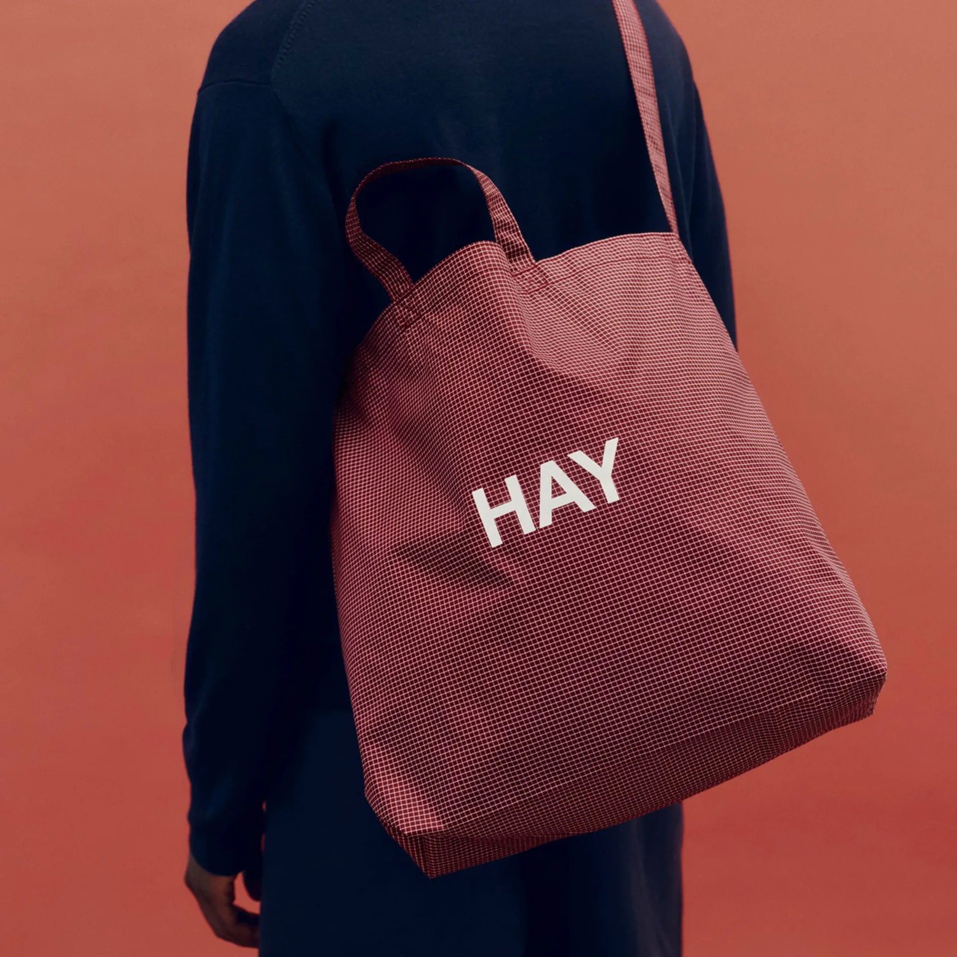 Grid Crossover Bag medium, Burgundy, medium HAY