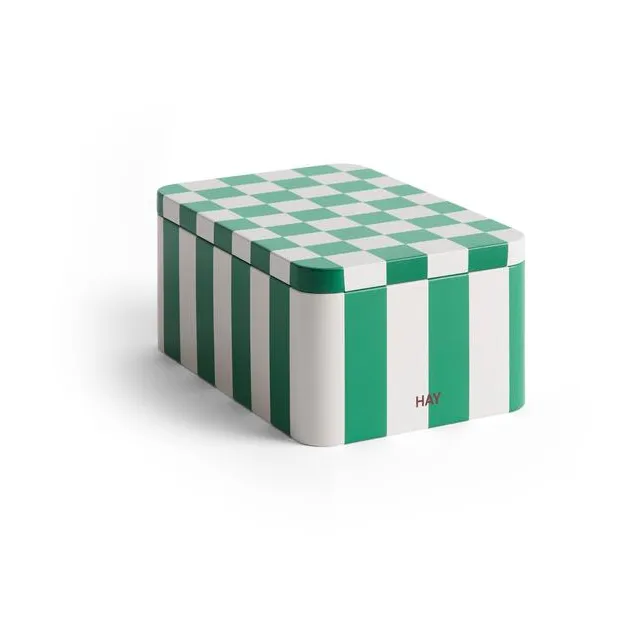 HAY Tin Container small, Green-off white HAY